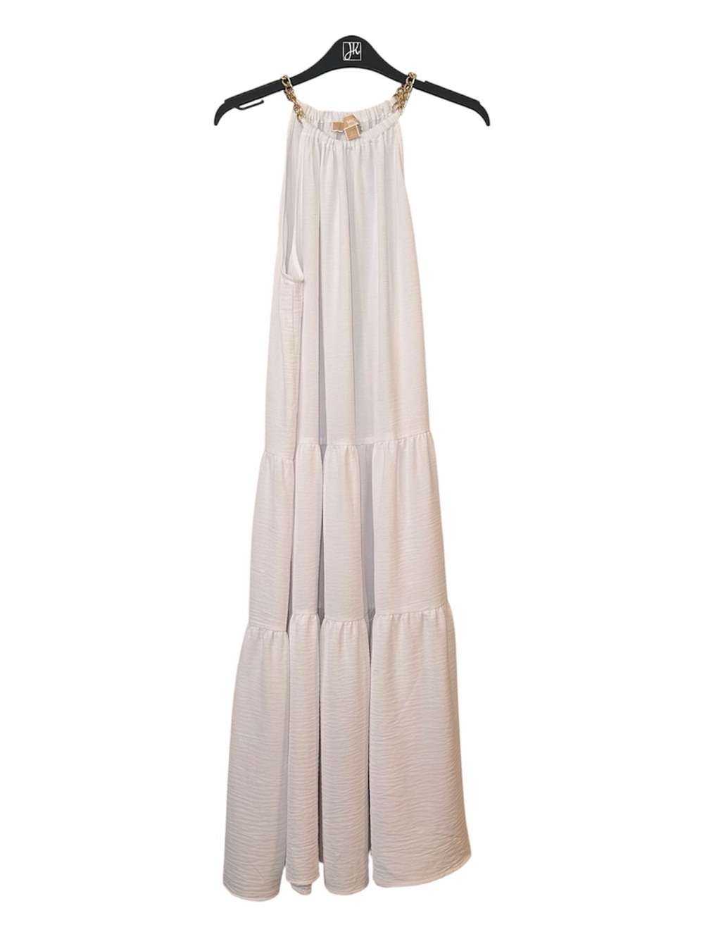 Michael Kors Chain Halter White Midi Dress, Women’s Size Large